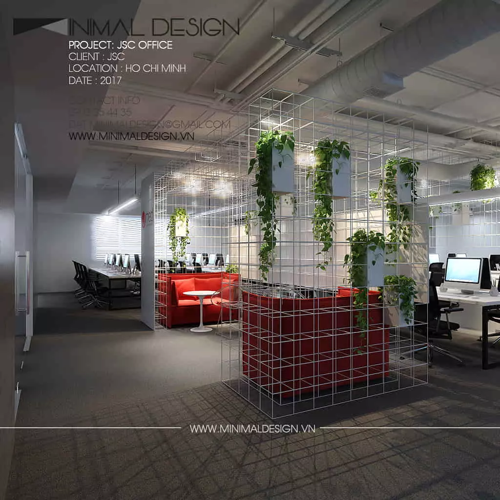Công ty chuyên thiết kế thi công văn phòng Minimal Design với nhiều năm kinh nghiệm trong thiết kế nội thất văn phòng đã tạo ấn tượng với nhiều dự án thành công rực rỡ. Đưa phong cách tối giản vào trong không gian làm việc đã mang lại hiệu quả cao trong việc nâng cao tinh thần nhân viên