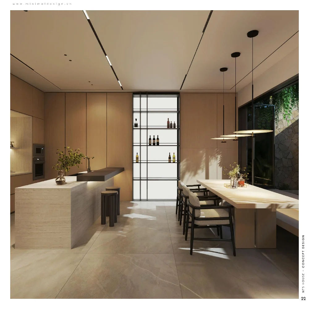 Thiết kế nội thất nhà phố NTS phong cách tối giản tại TP.HCM