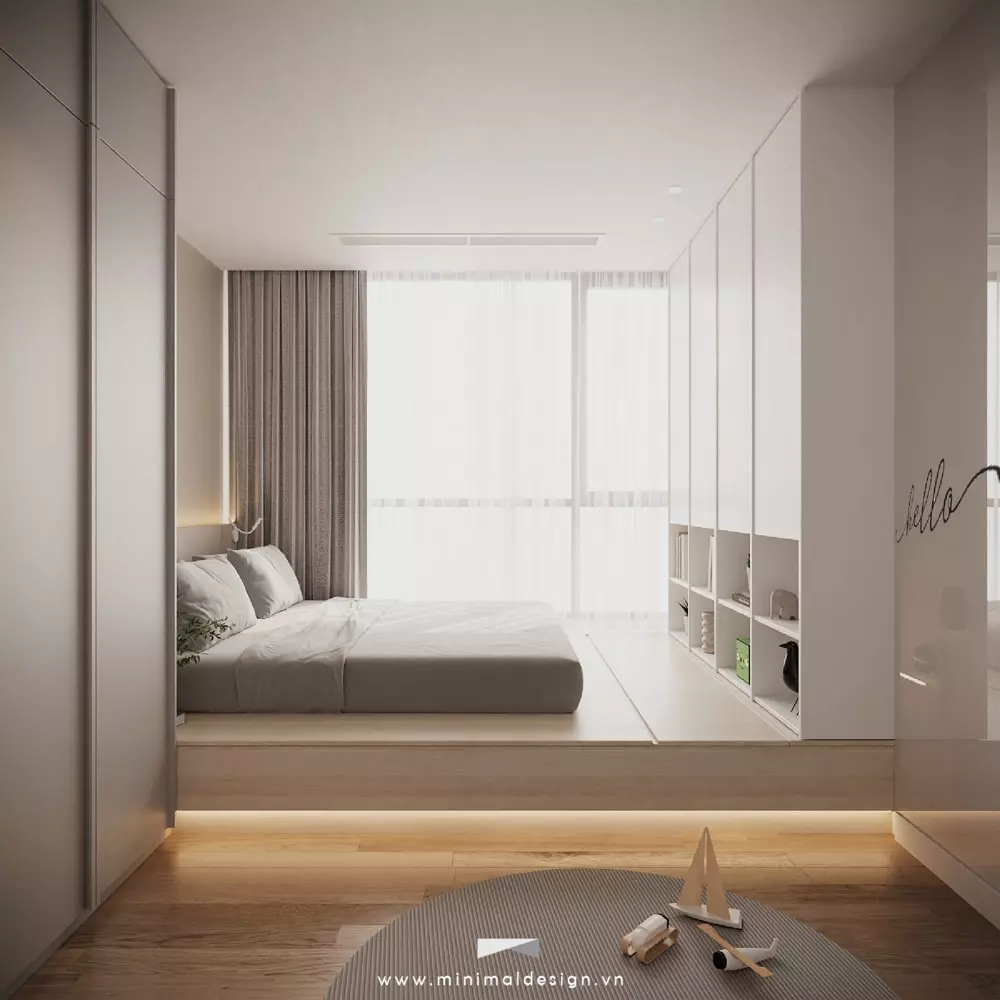 phòng ngủ phong cách tối giản