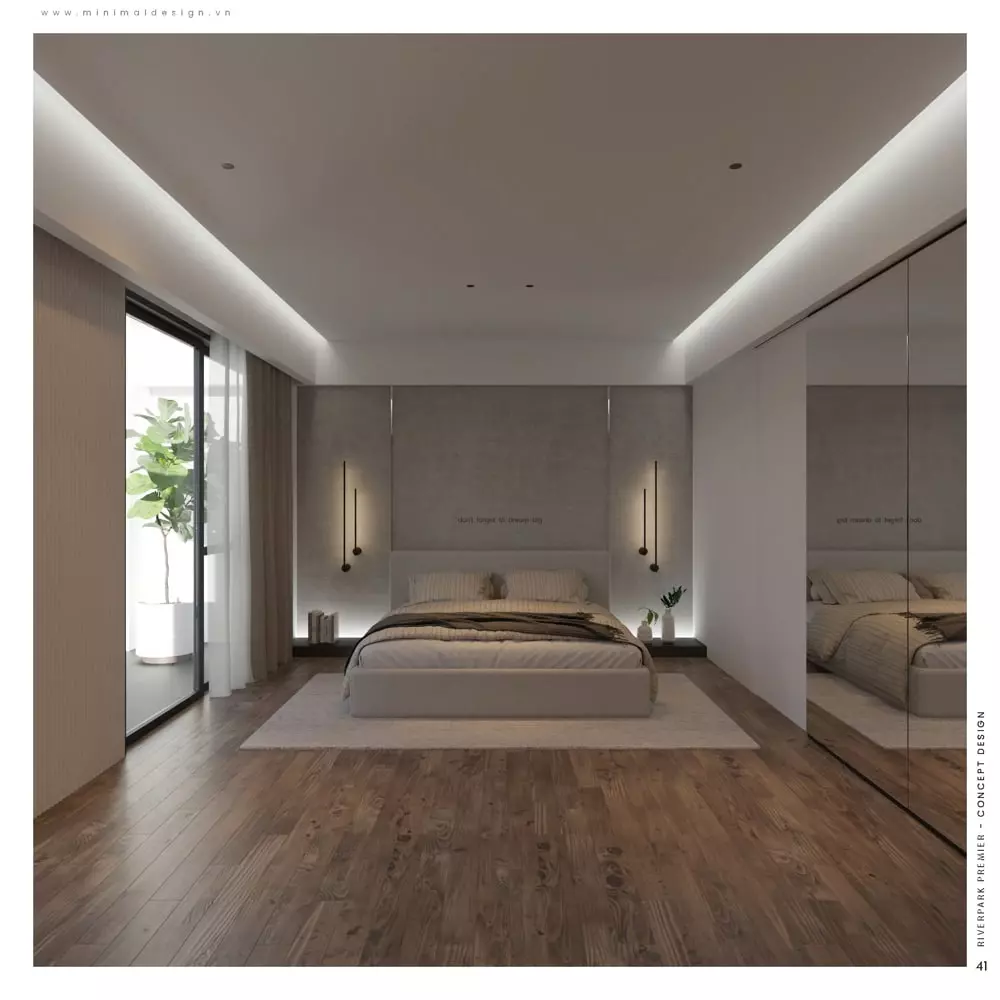 phòng ngủ phong cách tối giản