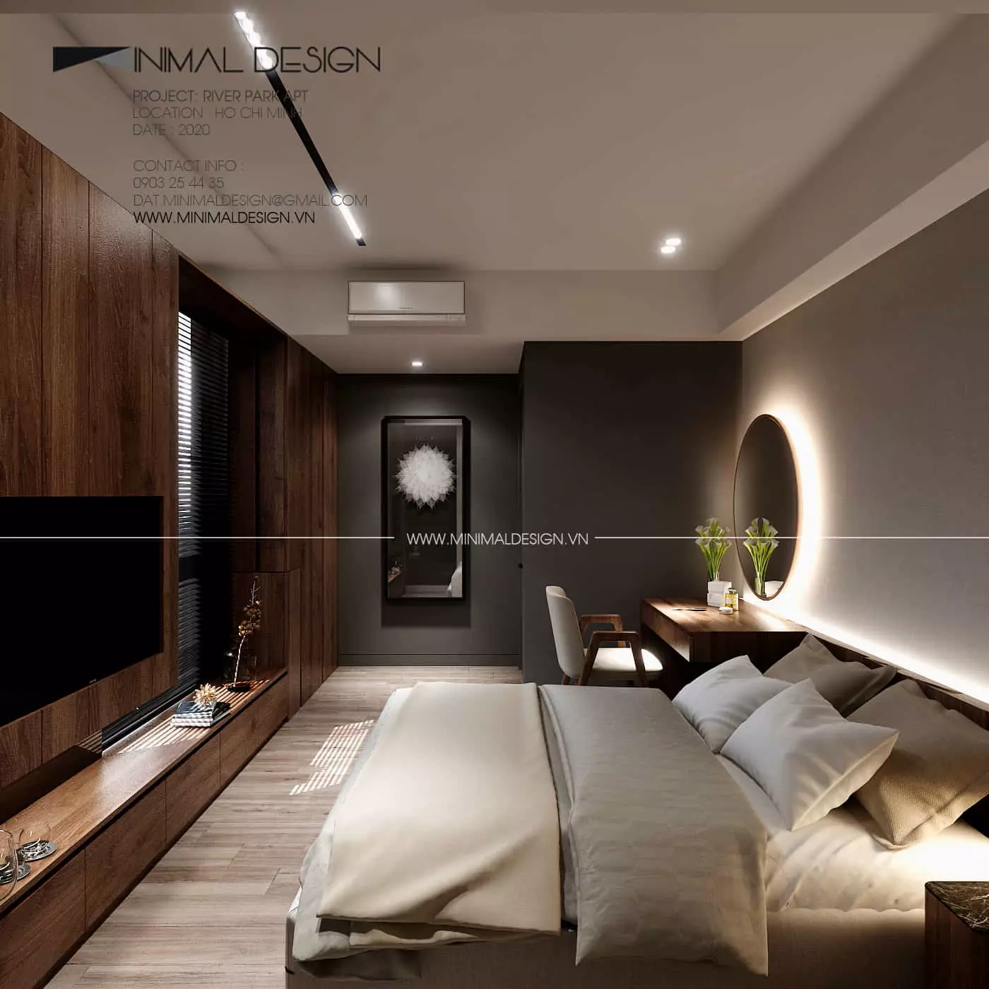 Phòng ngủ phong cách tối giản giúp tôn lên vẻ đẹp mộc mạc, chú trọng vào không gian tổng thể thay vì các chi tiết rườm rà.