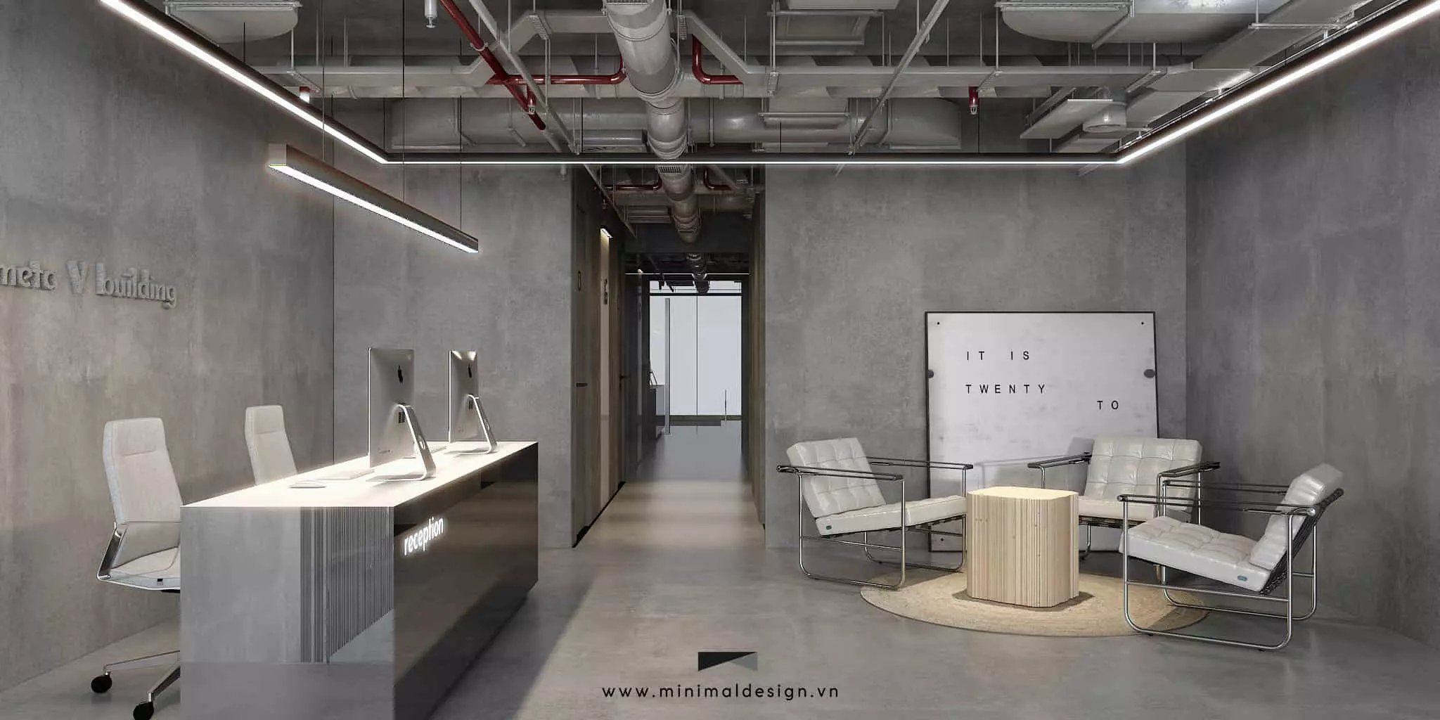 Thiết kế thi công nội thất văn phòng tối giản mang đến một không gian làm việc kiểu mới giúp cân bằng giữa thư giãn và tiện ích, công năng của văn phòng.