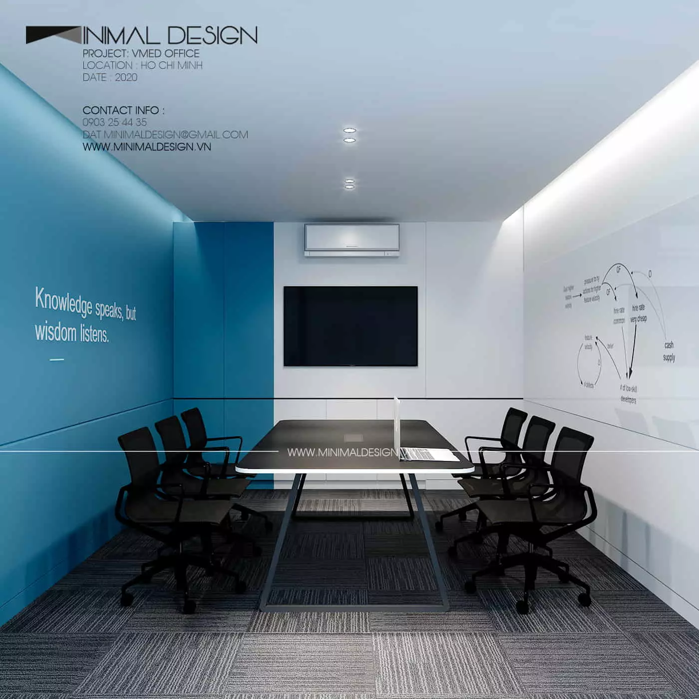 Thiết kế văn phòng tối giản thường có hai loại không gian chủ yếu hay xuất hiện khi thiết kế đó chính là không gian mở và không gian đóng