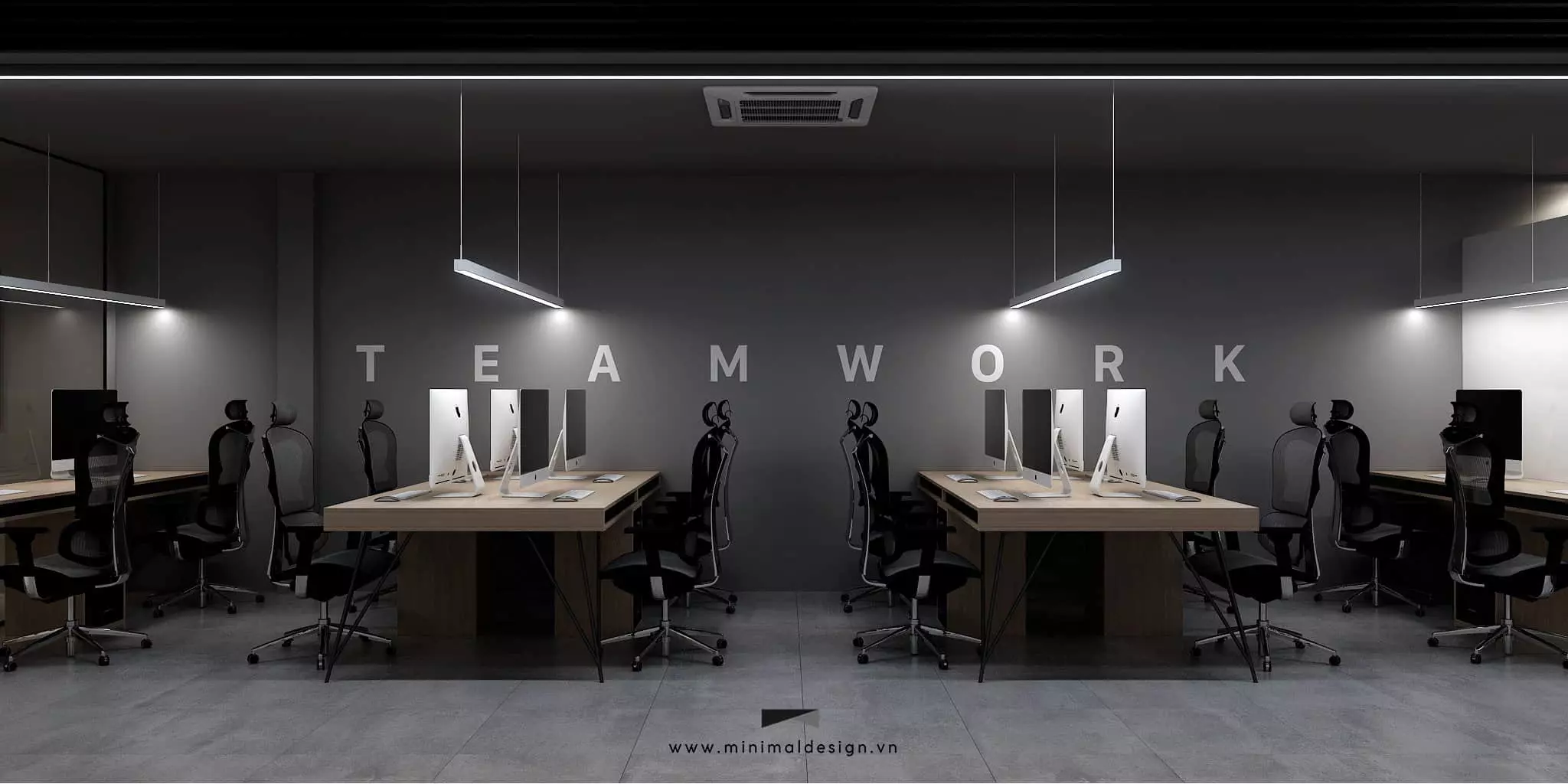 Thiết kế thi công nội thất văn phòng tối giản mang đến một không gian làm việc kiểu mới giúp cân bằng giữa thư giãn và tiện ích, công năng của văn phòng.