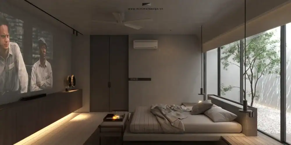 Mẫu nội thất tối giản hiện đại với đường nét gọn và màu trung tính