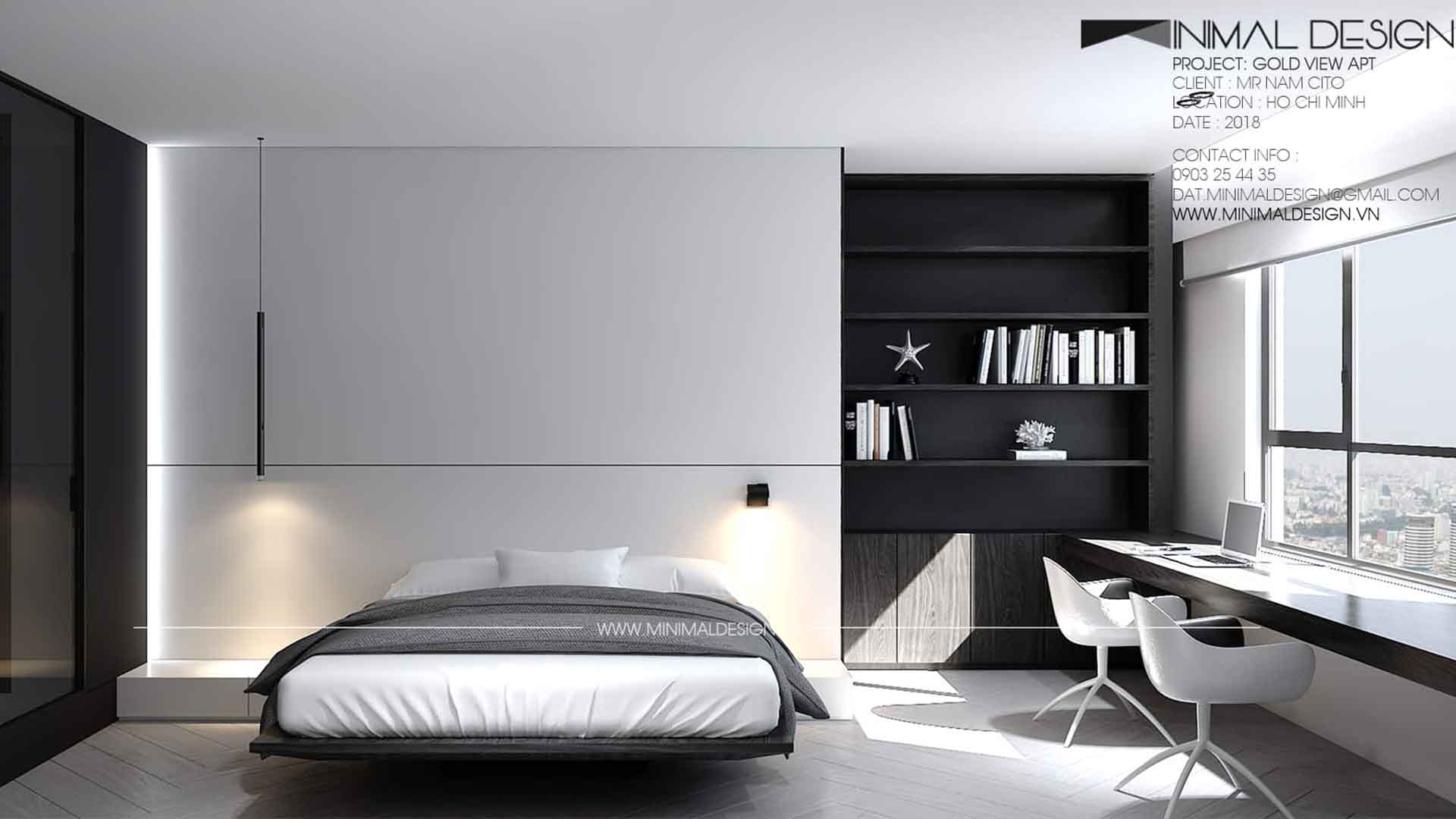 Cải tạo phòng ngủ phong cách tối giản