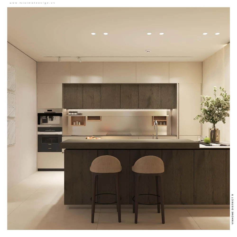 Thiết kế nội thất tối giản căn hộ Vinhome 60m2