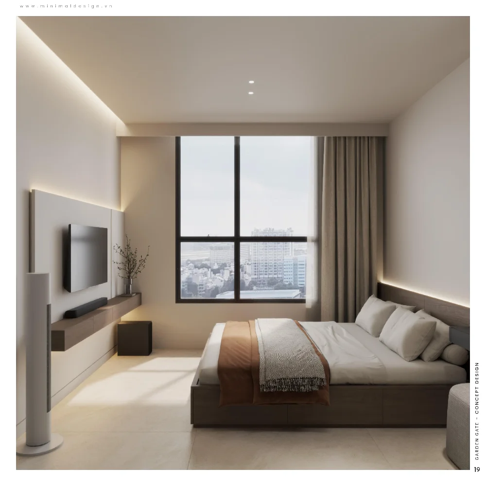 Thiết kế nội thất tối giản căn hộ Garden Gate 94m2