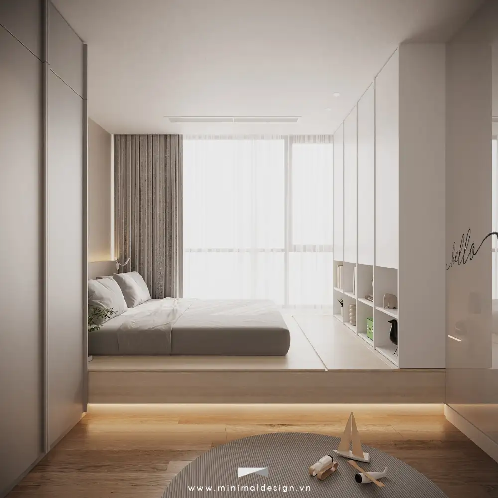 Phòng ngủ tối giản hiện đại mang lại cảm giác thư giãn và dễ ngủ