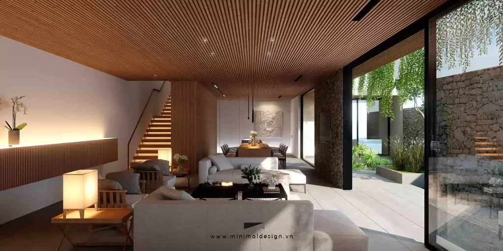 Khi thiết kế nội thất biệt thự phòng khách, bạn sẽ cần phải lưu những điểm như là ánh sáng tự nhiên, vật liệu và nên đầu tư kỹ càng