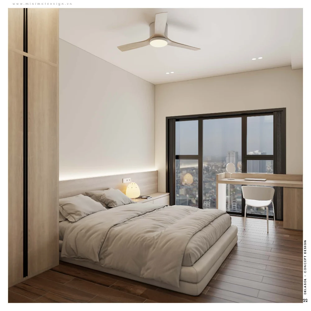 thiết kế nội thất căn hộ Delasol 02 73m2