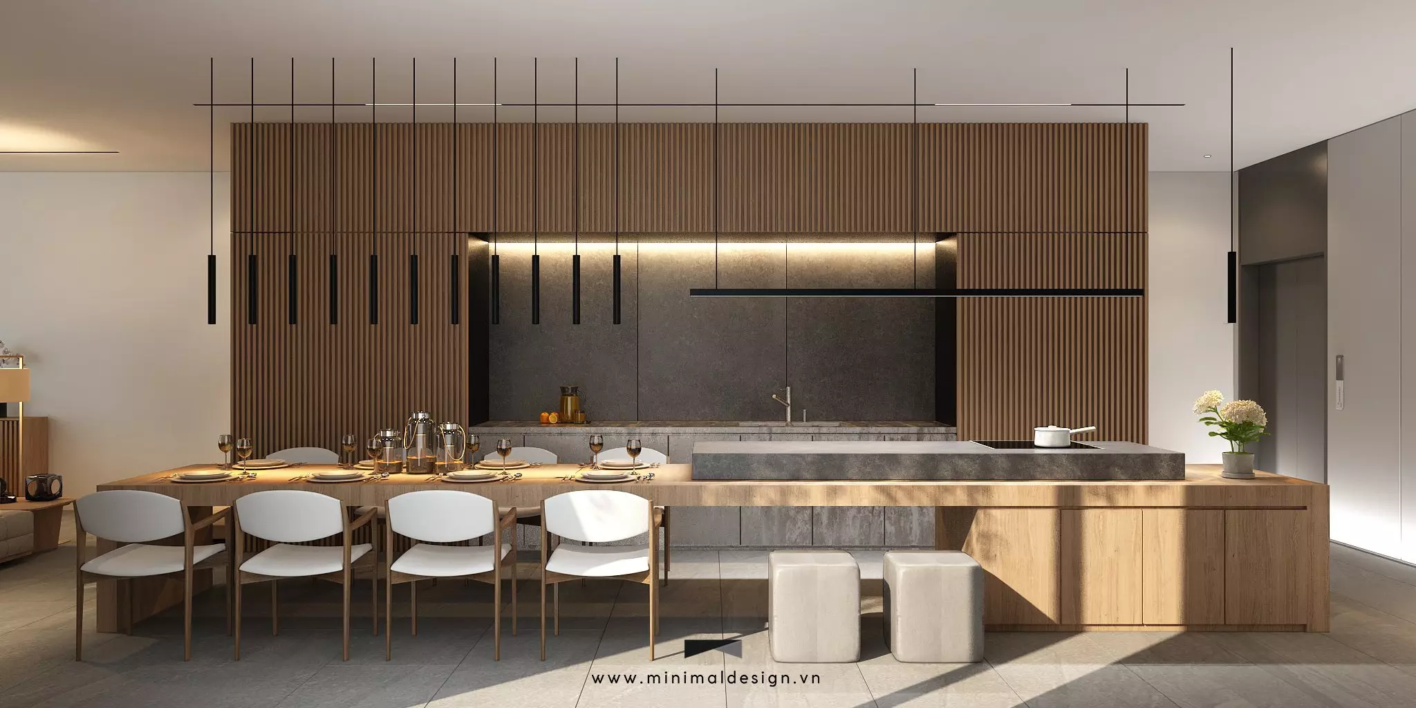 thiết kế phòng ăn và bếp