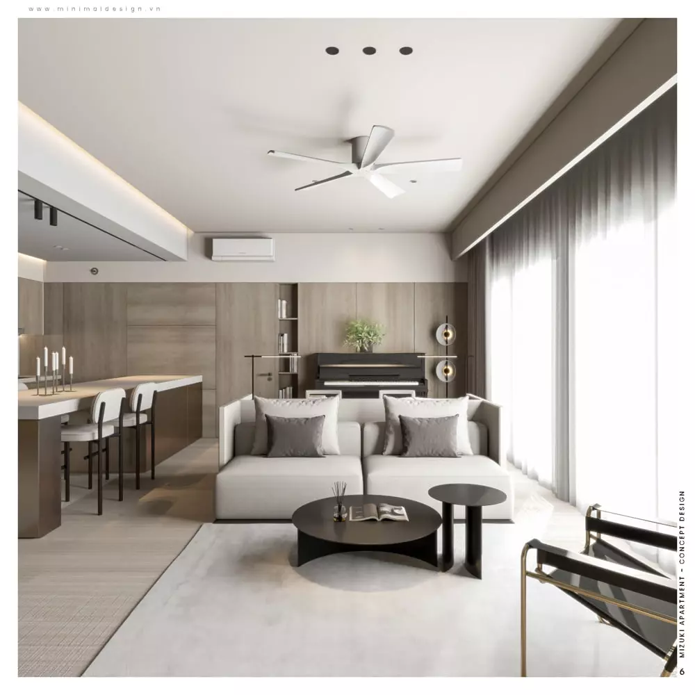 thiết kế nội thất chung cư 70m2 mizuki