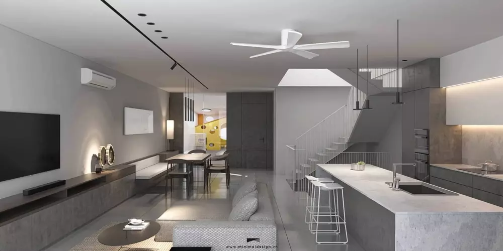 Thiết kế nội thất nhà phố phòng khách