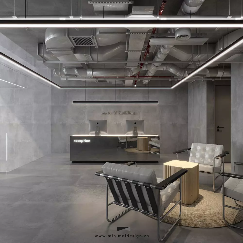 Thiết kế nội thất văn phòng tối giản