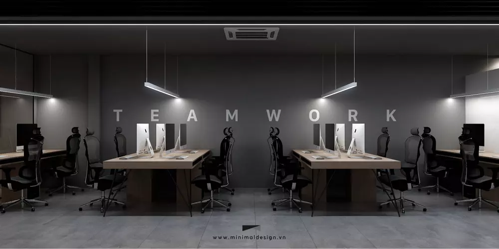 Thiết kế nội thất văn phòng tối giản