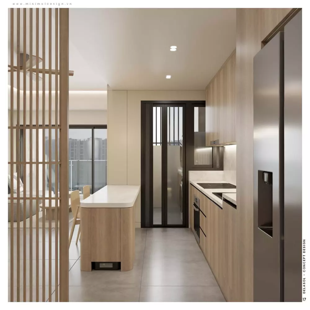 Thiết kế căn hộ 60m2 phong cách tối giản