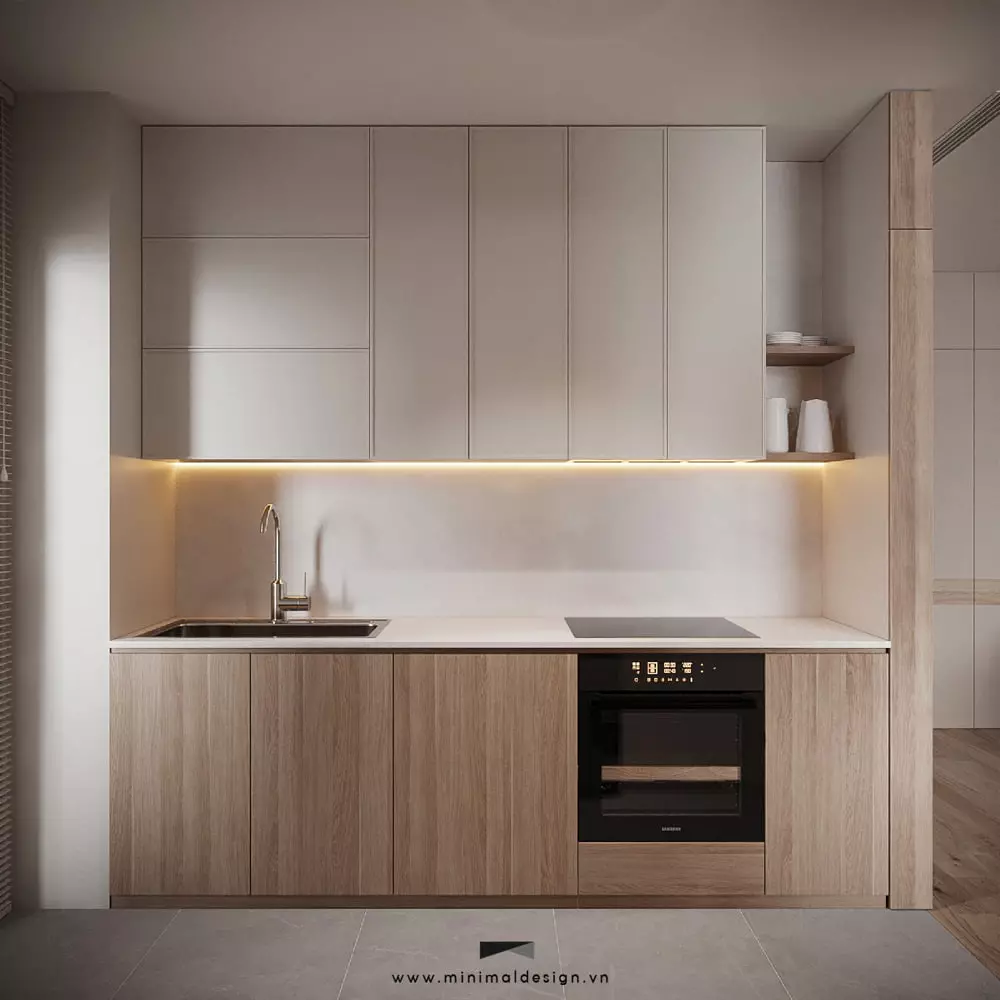 Thiết kế căn hộ 60m2 phong cách tối giản