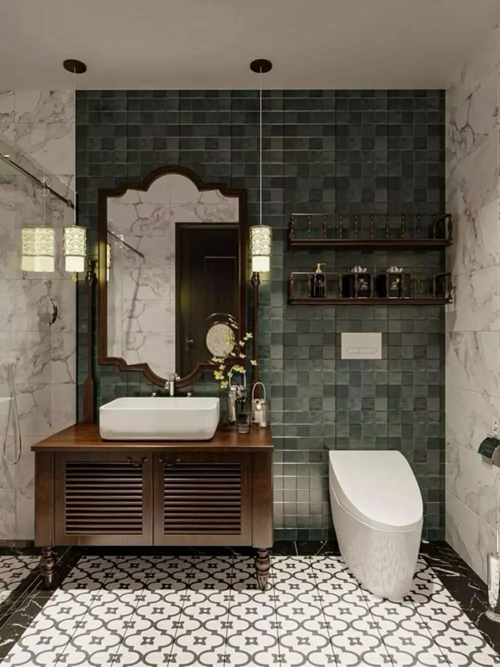 thiết kế căn hộ 100m2 3 phòng ngủ kiểu á đông