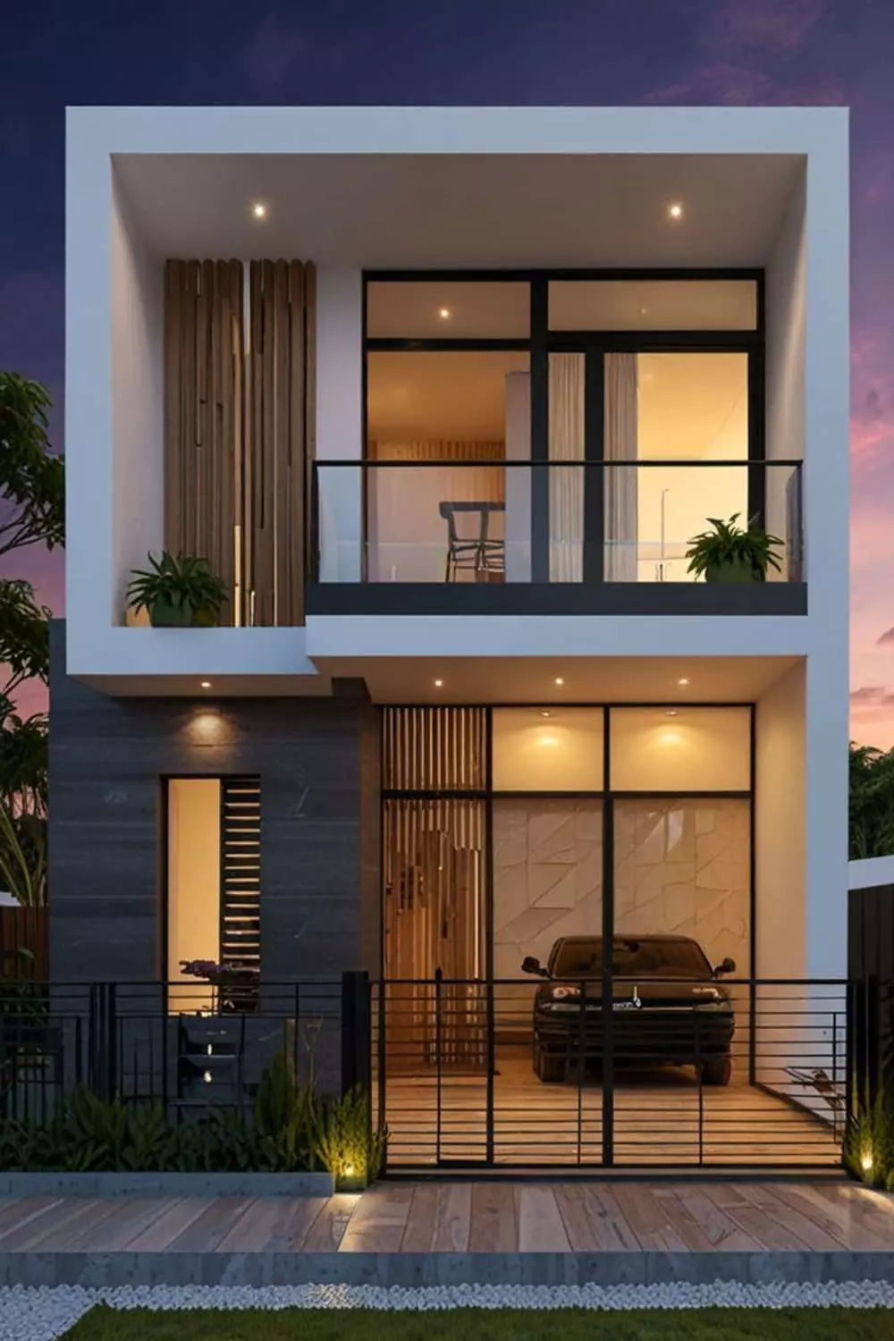 thiết kế nhà phố 2 tầng hiện đại