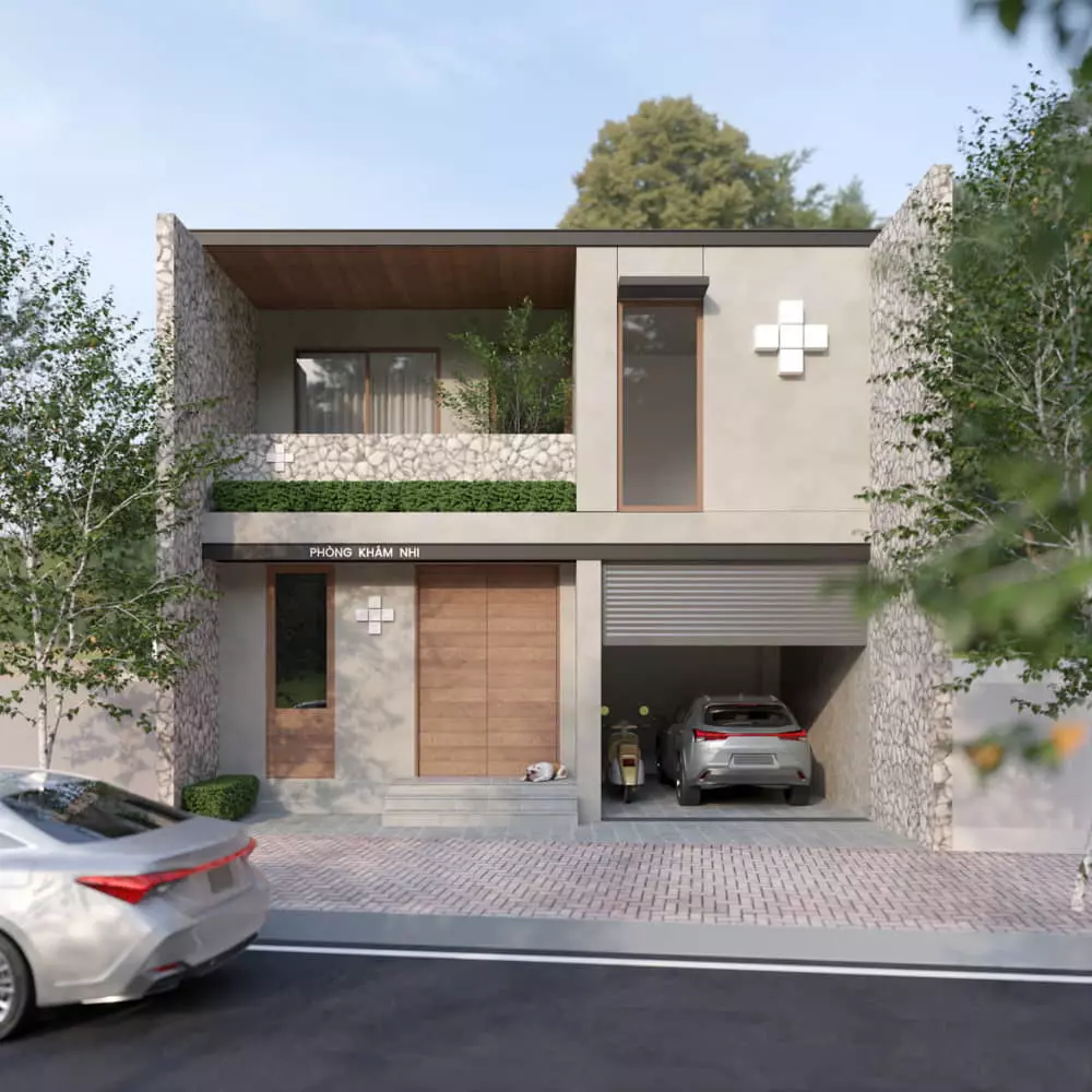 thiết kế nhà phố 2 tầng hiện đại