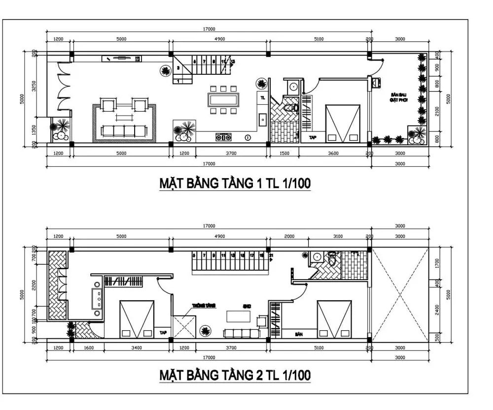thiết kế nhà phố 5x20 hiện đại