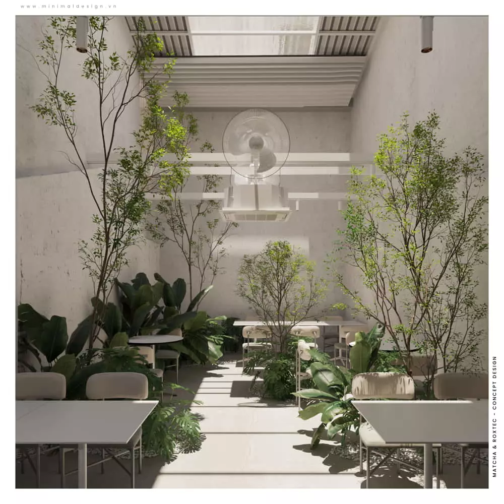 thiết kế quán cafe không gian mở