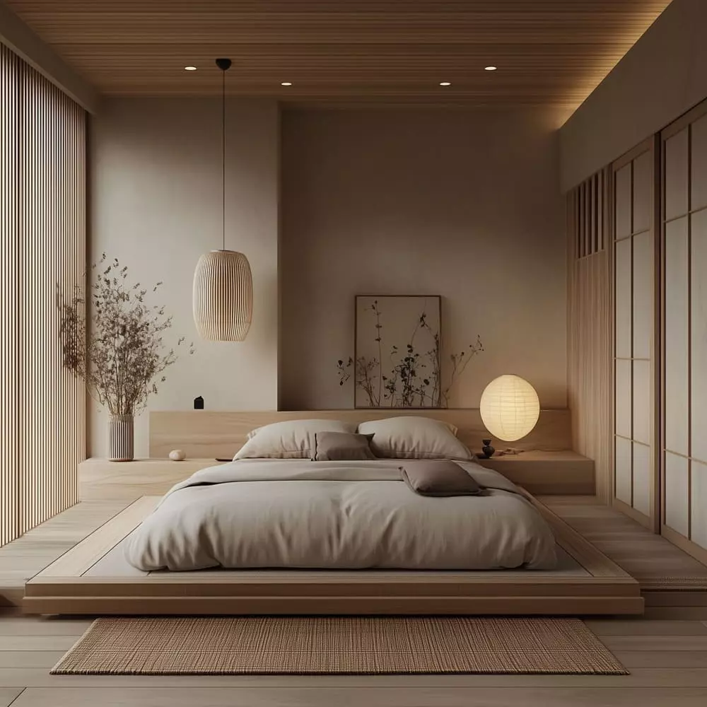 phong cách Nhật Bản tối giản ở phòng ngủ