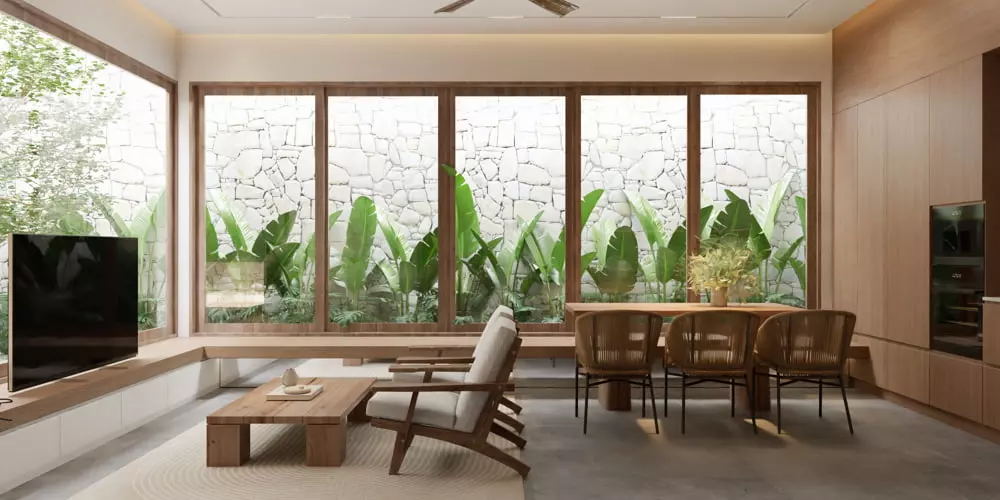 Thiết kế nội thất phòng khách tối giản