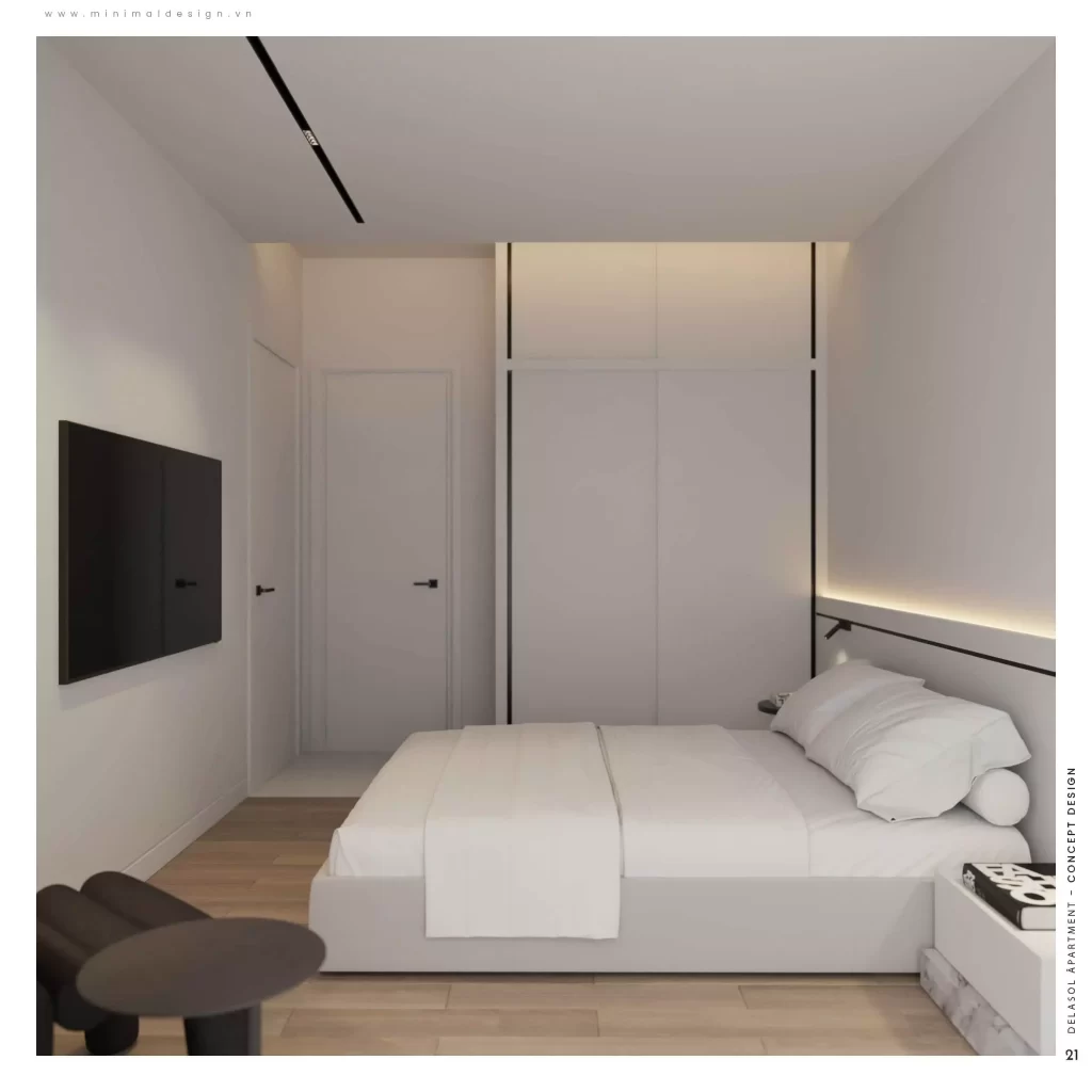 thiết kế phòng ngủ tối giản cho chung cư