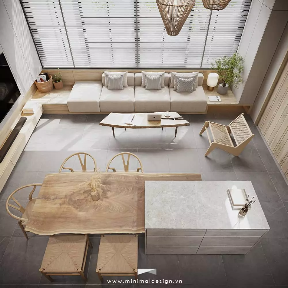 phong cách nhà tối giản của người nhật cho phòng khách