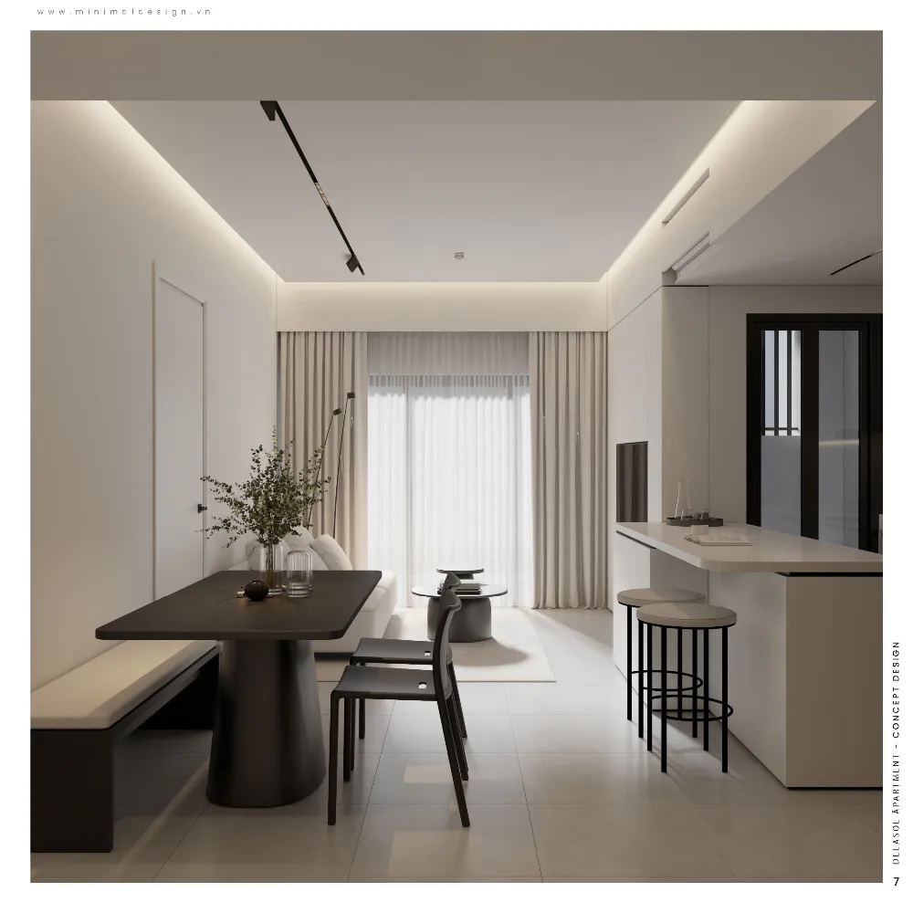 Thiết kế căn hộ 2 phòng ngủ 50m2 nhỏ gọn và tiện nghi