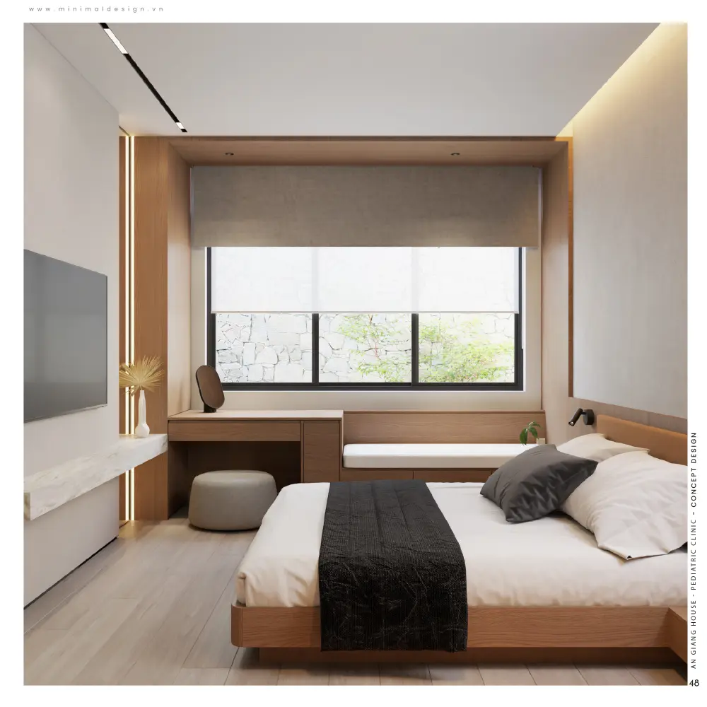 Mẫu thiết kế nội thất tối giản cho phòng ngủ yên tĩnh và thư giãn