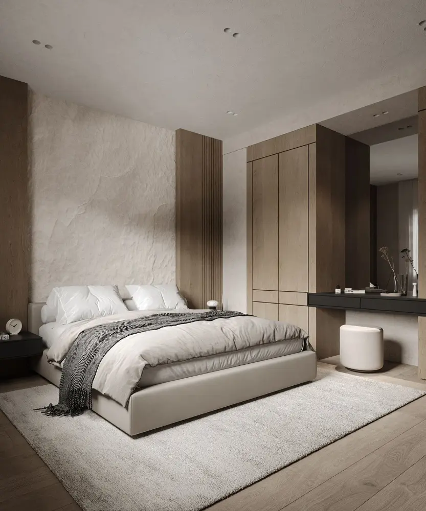 Bảng màu trung tính trong Thiết Kế Nhà Phố Tối Giản Wabi Sabi