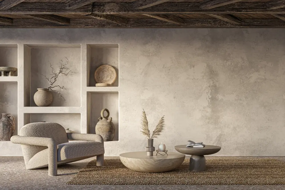 Đặc điểm thiết kế nhà phố tối giản Wabi Sabi với vật liệu mộc