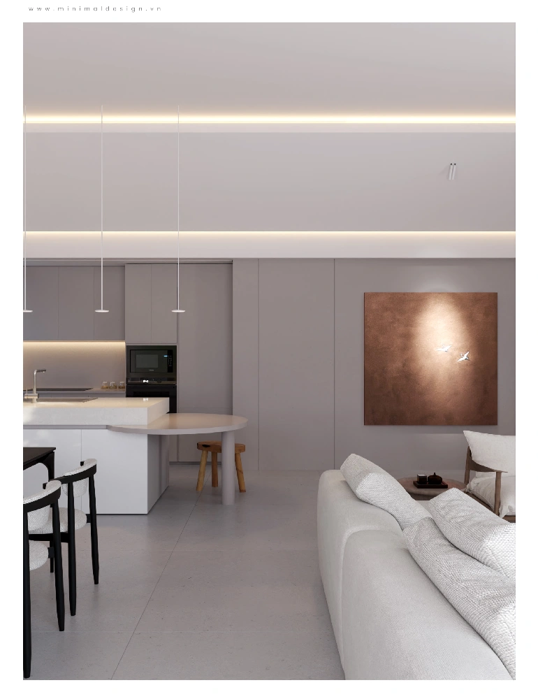 Thiết kế phòng khách tối giản tại Sycamore Bình Dương