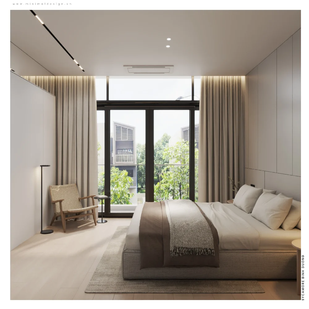 Thiết kế phòng ngủ master tối giản Sycamore Bình Dương