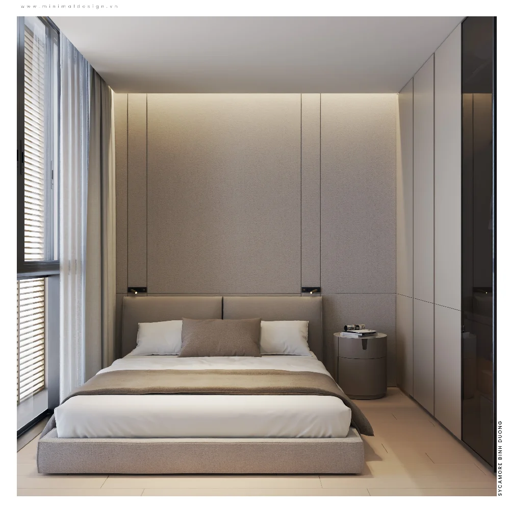 Thiết kế phòng ngủ master tối giản Sycamore Bình Dương